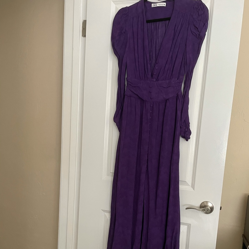 Purple Long Sleeve Maxi Dress